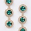 Multi-Rhinestone Dangle Earrings – Elongated Drop
