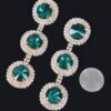 Multi-Rhinestone Dangle Earrings – Elongated Drop
