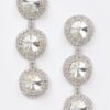 Multi-Rhinestone Dangle Earrings – Elongated Drop