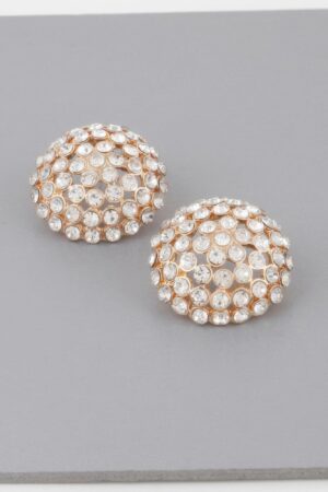Radiant Rhinestone Stud Earrings – 1.4 x 1.4 in