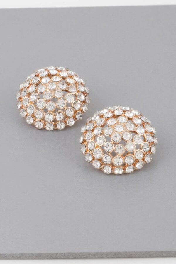 Radiant Rhinestone Stud Earrings – 1.4 x 1.4 in