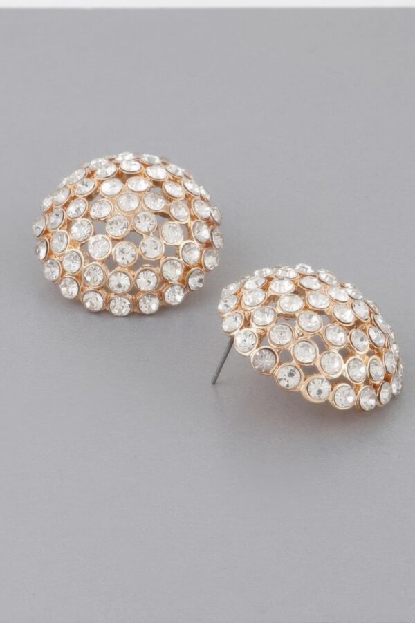 Radiant Rhinestone Stud Earrings – 1.4 x 1.4 in