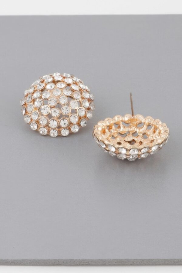 Radiant Rhinestone Stud Earrings – 1.4 x 1.4 in