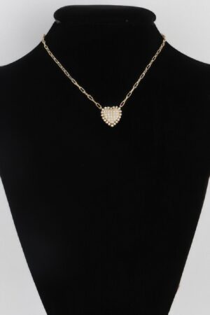 Rhinestone Heart Necklace – Delicate Sparkle Pendant