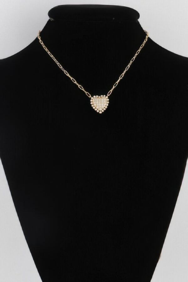 Rhinestone Heart Necklace – Delicate Sparkle Pendant
