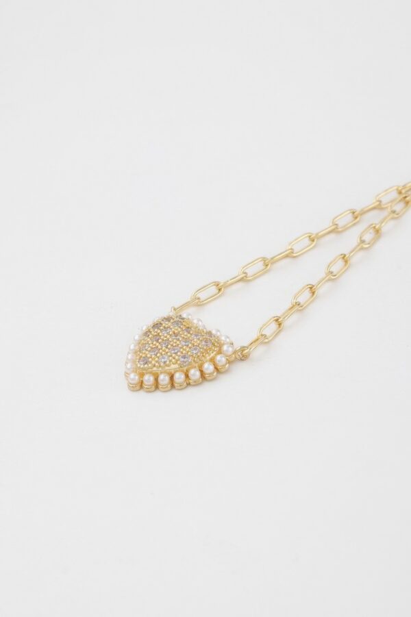 Rhinestone Heart Necklace – Delicate Sparkle Pendant