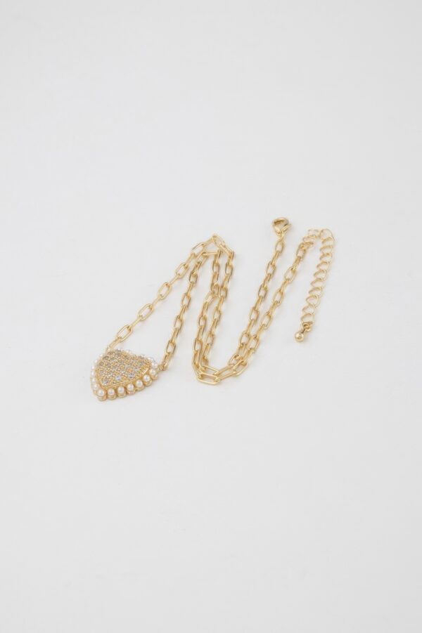 Rhinestone Heart Necklace – Delicate Sparkle Pendant