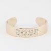 Jeweled Boss Structured Cuff Bracelet – Open Design