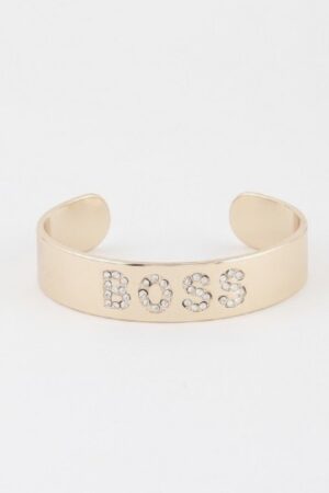Jeweled Boss Structured Cuff Bracelet – Open Design