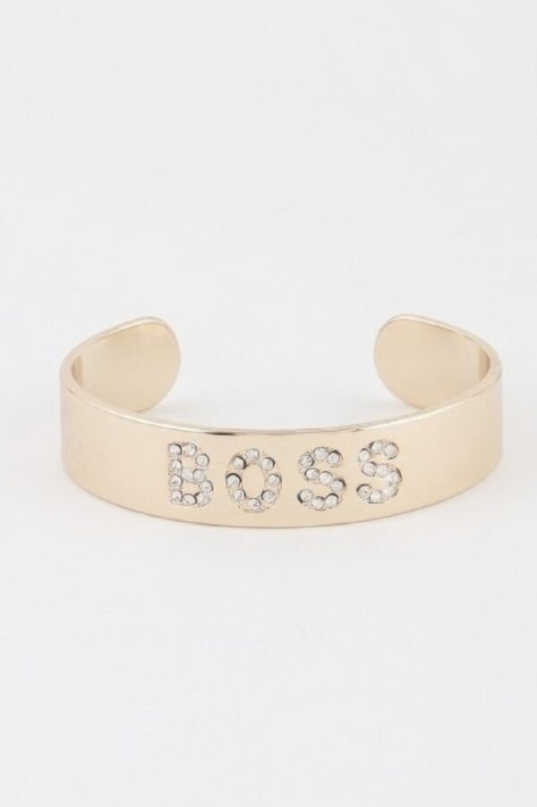 Jeweled Boss Structured Cuff Bracelet – Open Design