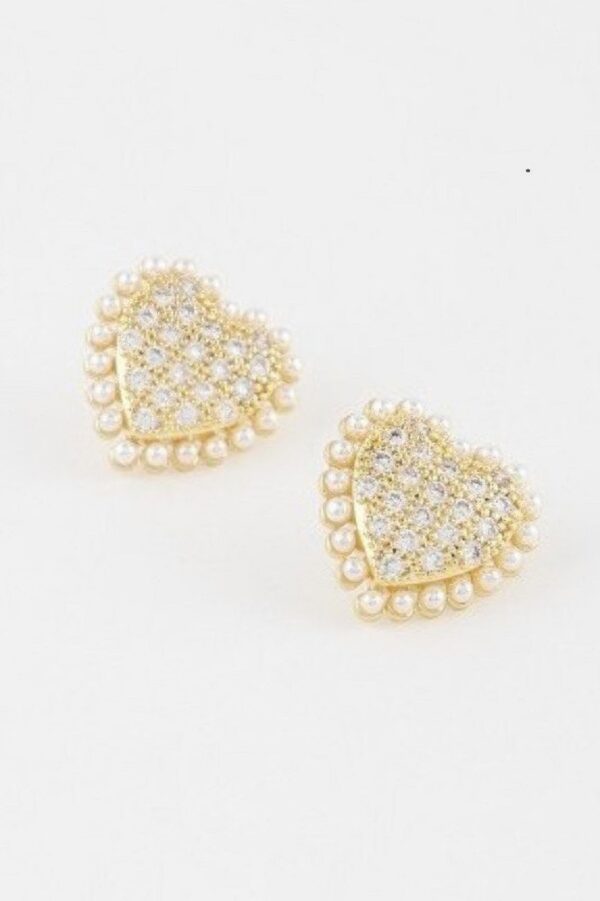 Beaded Heart Stud Earrings – Delicate Beadwork