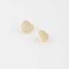 Beaded Heart Stud Earrings – Delicate Beadwork