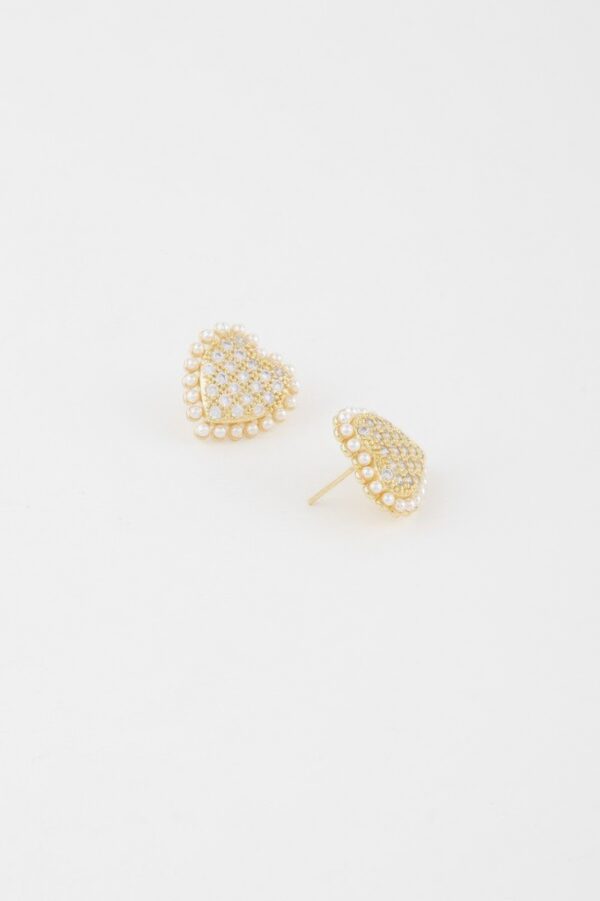 Beaded Heart Stud Earrings – Delicate Beadwork