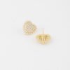 Beaded Heart Stud Earrings – Delicate Beadwork