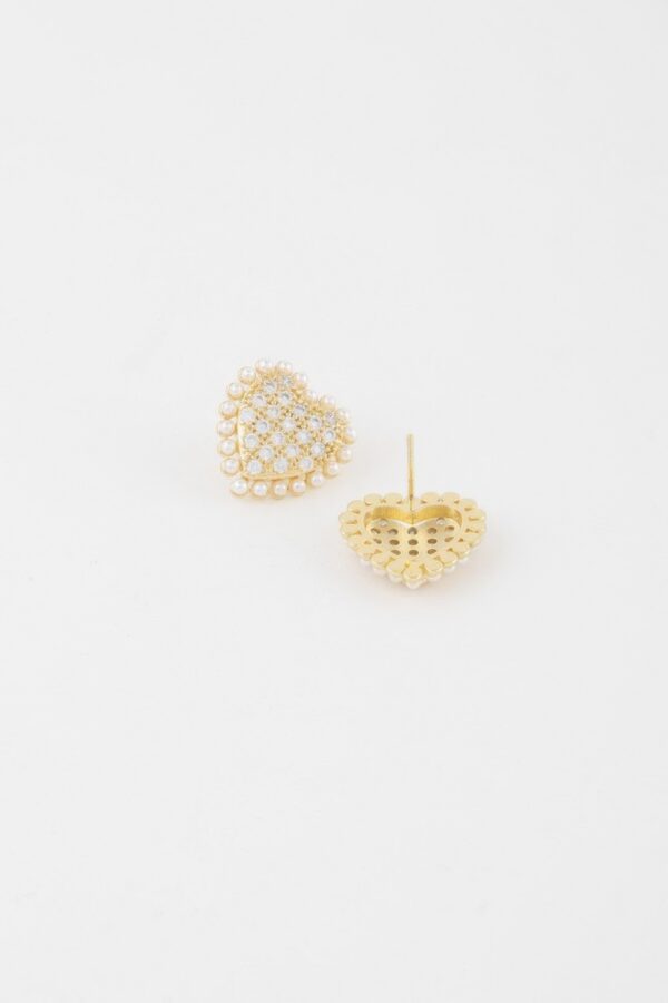 Beaded Heart Stud Earrings – Delicate Beadwork