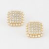 Square Beaded Stud Earrings – Textured Geometric