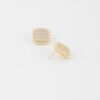 Square Beaded Stud Earrings – Textured Geometric