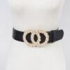 Pearl Double O Ring Belt – PU Structured Waist Belt