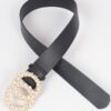 Pearl Double O Ring Belt – PU Structured Waist Belt