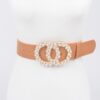 Pearl Double O Ring Belt – PU Structured Waist Belt