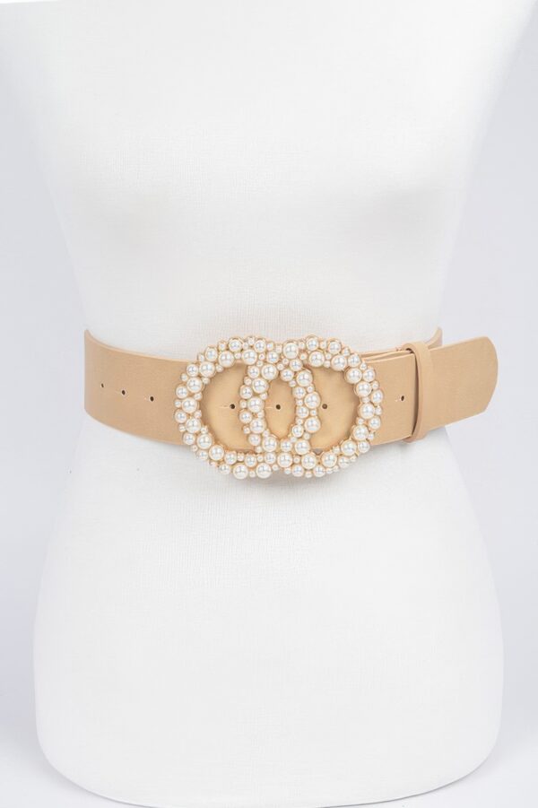 Pearl Double O Ring Belt – PU Structured Waist Belt