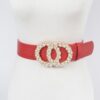 Pearl Double O Ring Belt – PU Structured Waist Belt