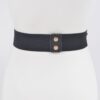 Rhinestone Elastic Waist Belt with Metal Accents