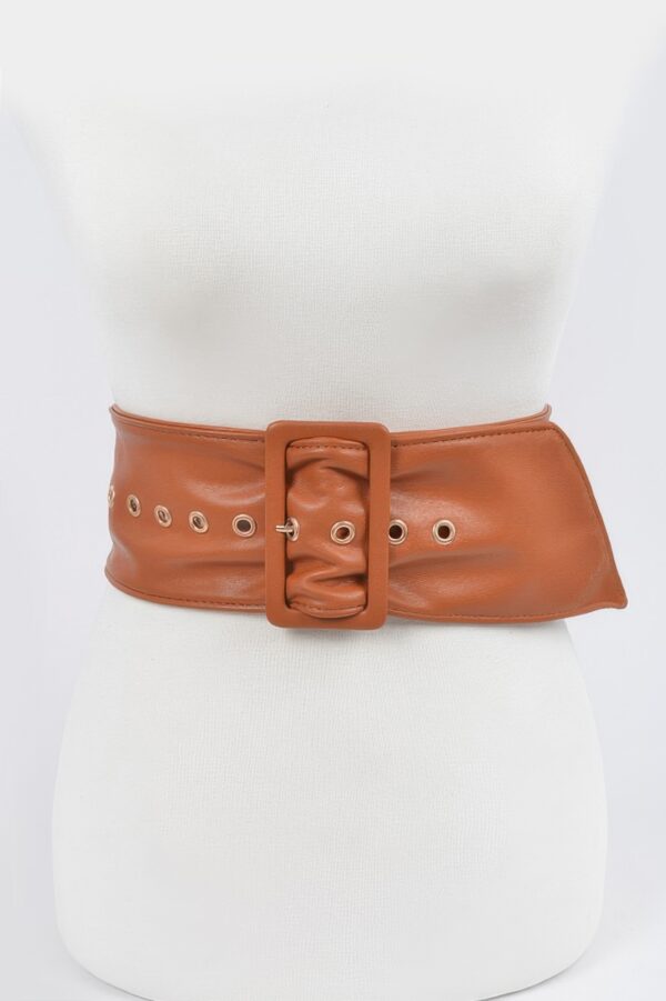 Pearl Double O Ring Belt – PU Structured Waist Belt