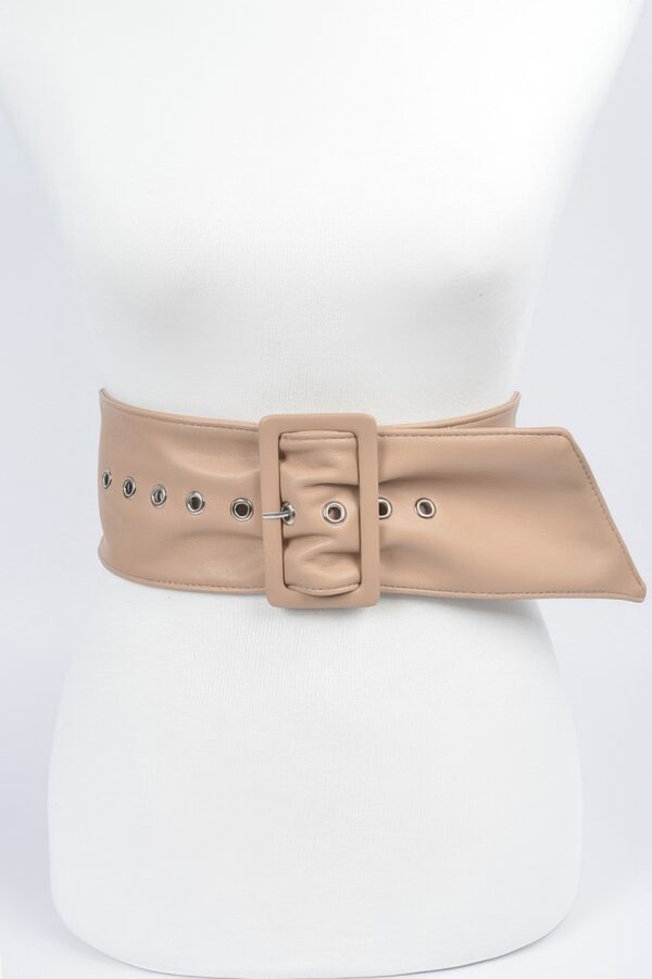Pearl Double O Ring Belt – PU Structured Waist Belt