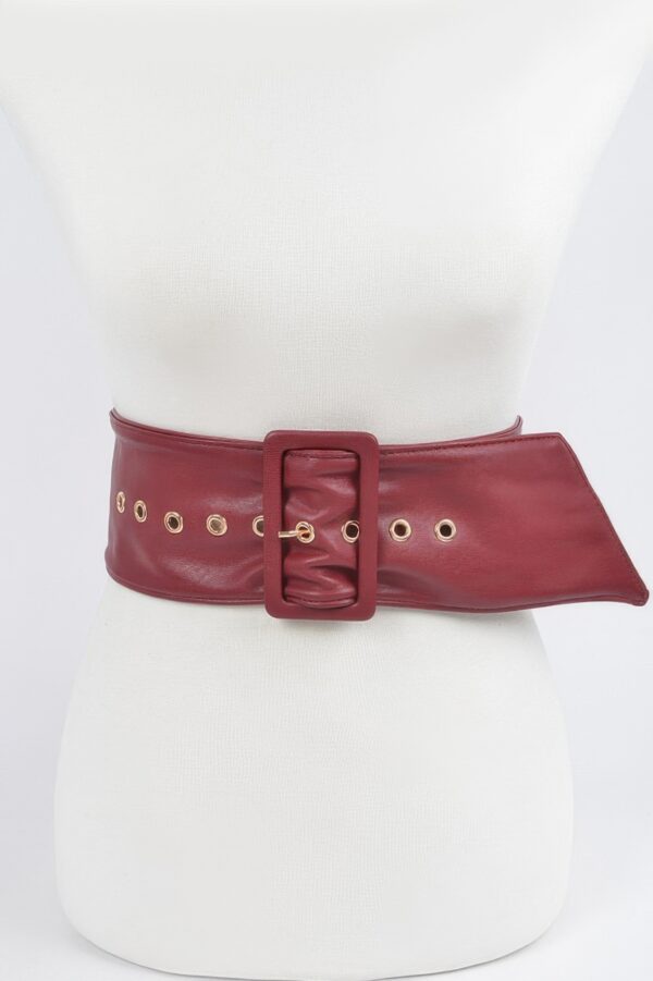 Pearl Double O Ring Belt – PU Structured Waist Belt
