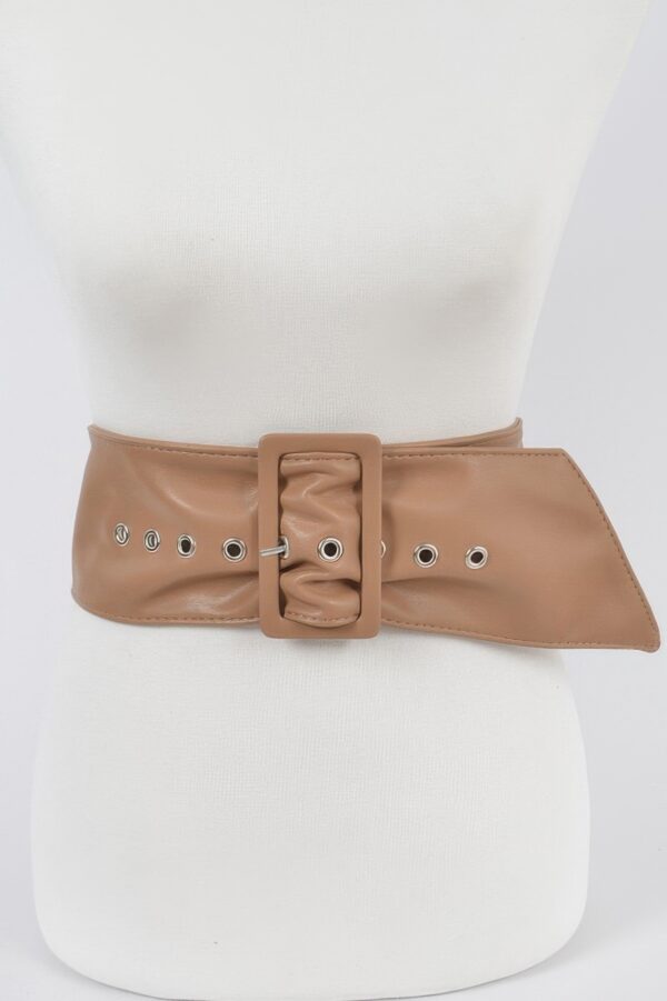 Pearl Double O Ring Belt – PU Structured Waist Belt