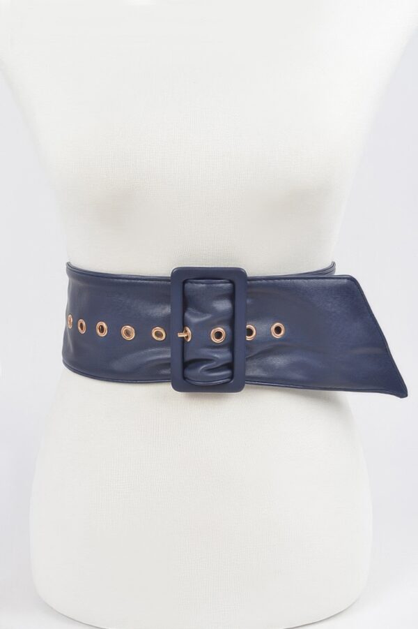 Pearl Double O Ring Belt – PU Structured Waist Belt