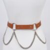 Back Chain Belt with Rear Chain Accent, PU & Iron