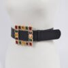 Square Rhinestone Belt with Gemstone Accent