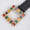Square Rhinestone Belt with Gemstone Accent