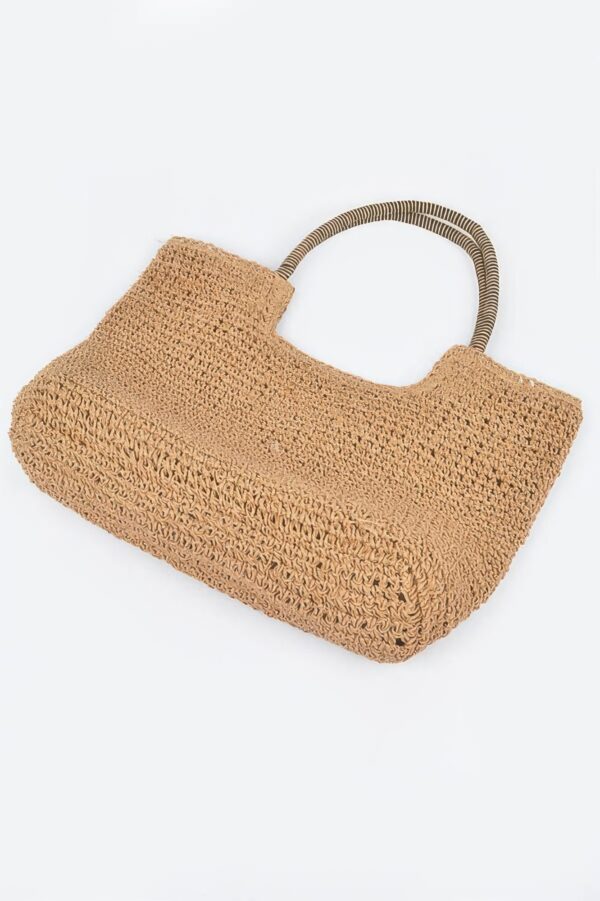 Faux Straw Woven Tote – Structured Beach & Market Bag