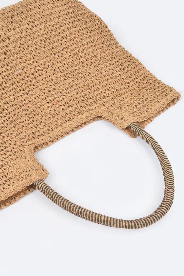 Faux Straw Woven Tote – Structured Beach & Market Bag