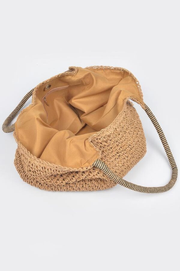 Faux Straw Woven Tote – Structured Beach & Market Bag