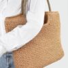 Faux Straw Woven Tote – Structured Beach & Market Bag