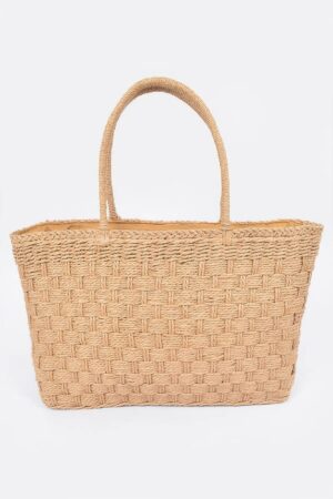 Medium Straw Tote Bag – Structured Woven Carryall