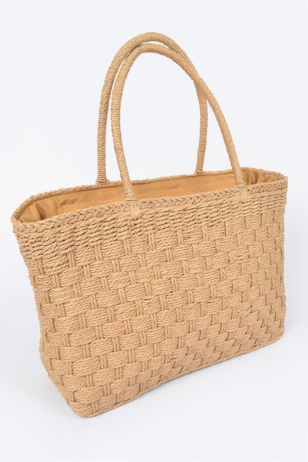 Medium Straw Tote Bag – Structured Woven Carryall