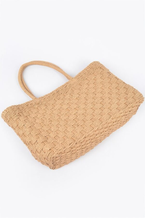 Medium Straw Tote Bag – Structured Woven Carryall