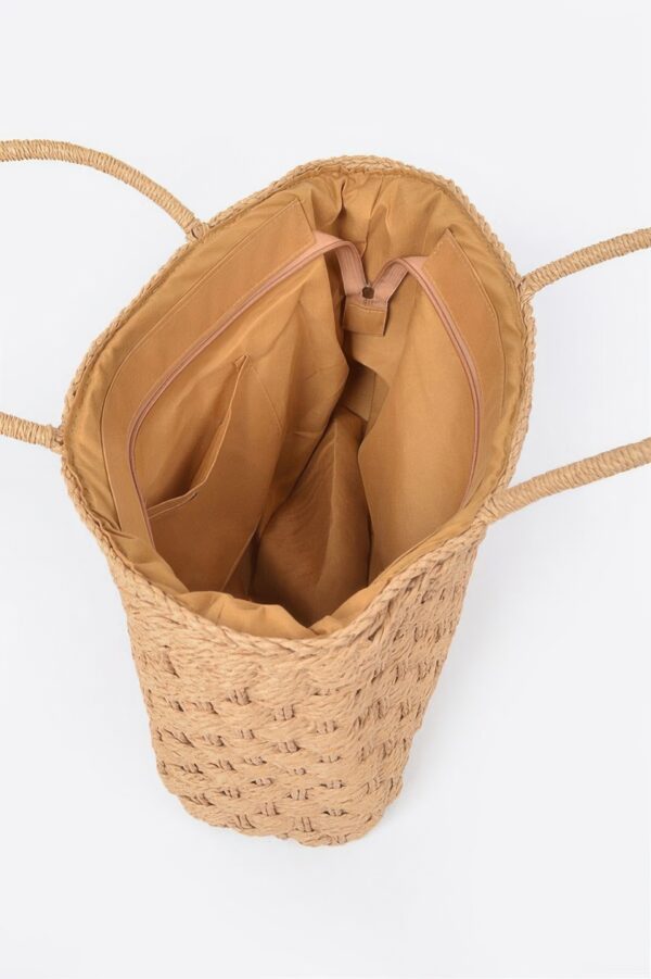 Medium Straw Tote Bag – Structured Woven Carryall