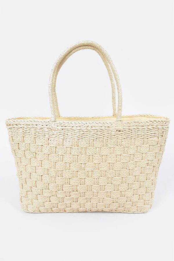 Medium Straw Tote Bag – Structured Woven Carryall