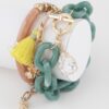 Multi Tassel Pendant Bracelet – Textured Accent