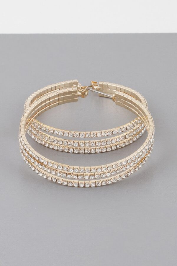 Triple Jewel Hoop Earrings – Medium Sparkle