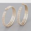 Triple Jewel Hoop Earrings – Medium Sparkle