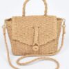 Faux Straw Weave Clutch – Structured Envelope Bag