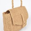 Faux Straw Weave Clutch – Structured Envelope Bag