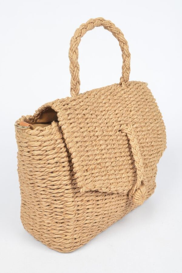 Faux Straw Weave Clutch – Structured Envelope Bag